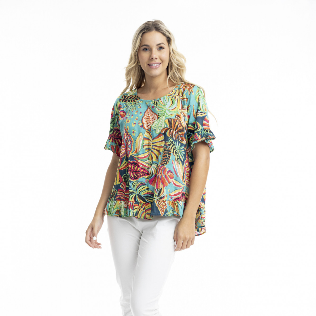 Orientique Calibishe Frill Top – 100% Organic Cotton Summer Top