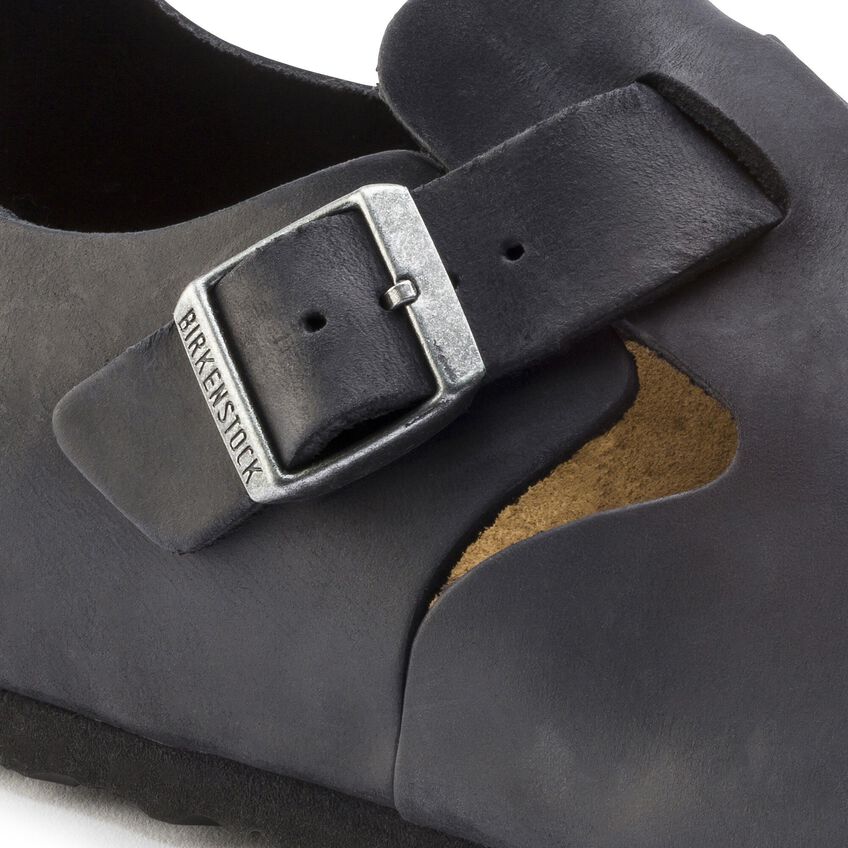 Birkenstock London Oiled Leather Black Clogs