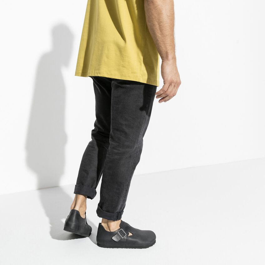 Birkenstock London Oiled Leather Black Clogs