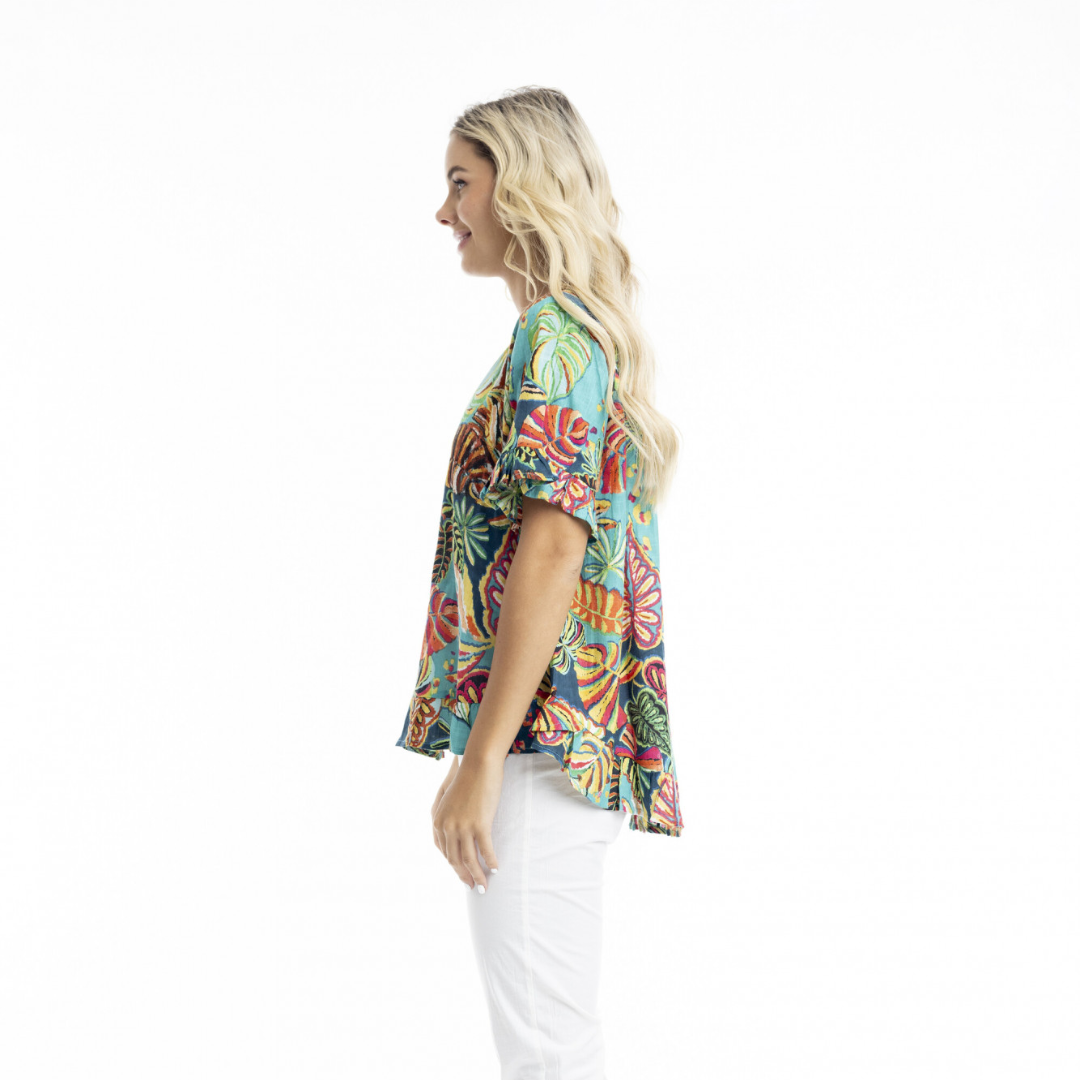 Orientique Calibishe Frill Top – 100% Organic Cotton Summer Top