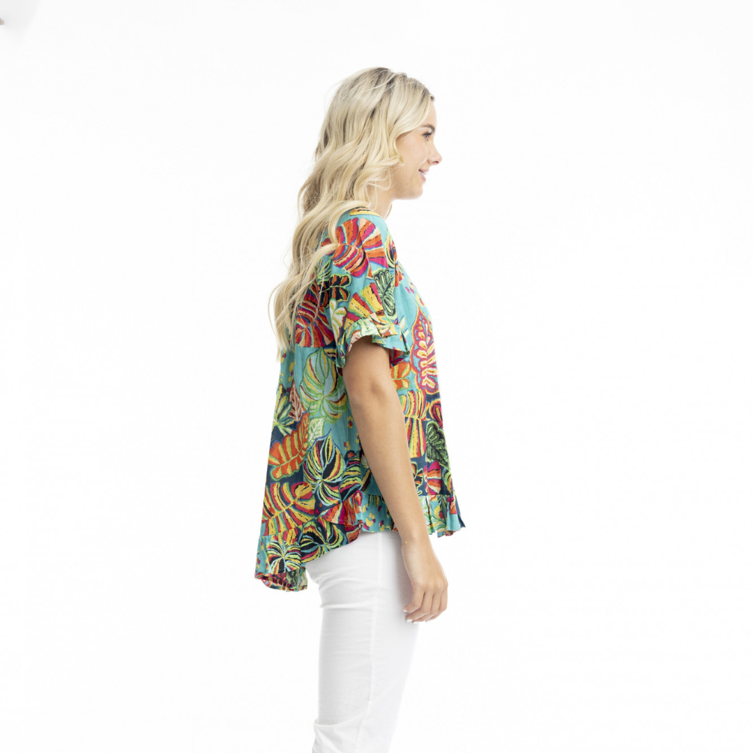 Orientique Calibishe Frill Top – 100% Organic Cotton Summer Top