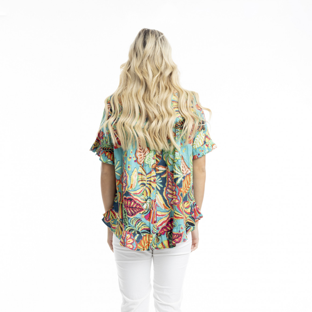 Orientique Calibishe Frill Top – 100% Organic Cotton Summer Top