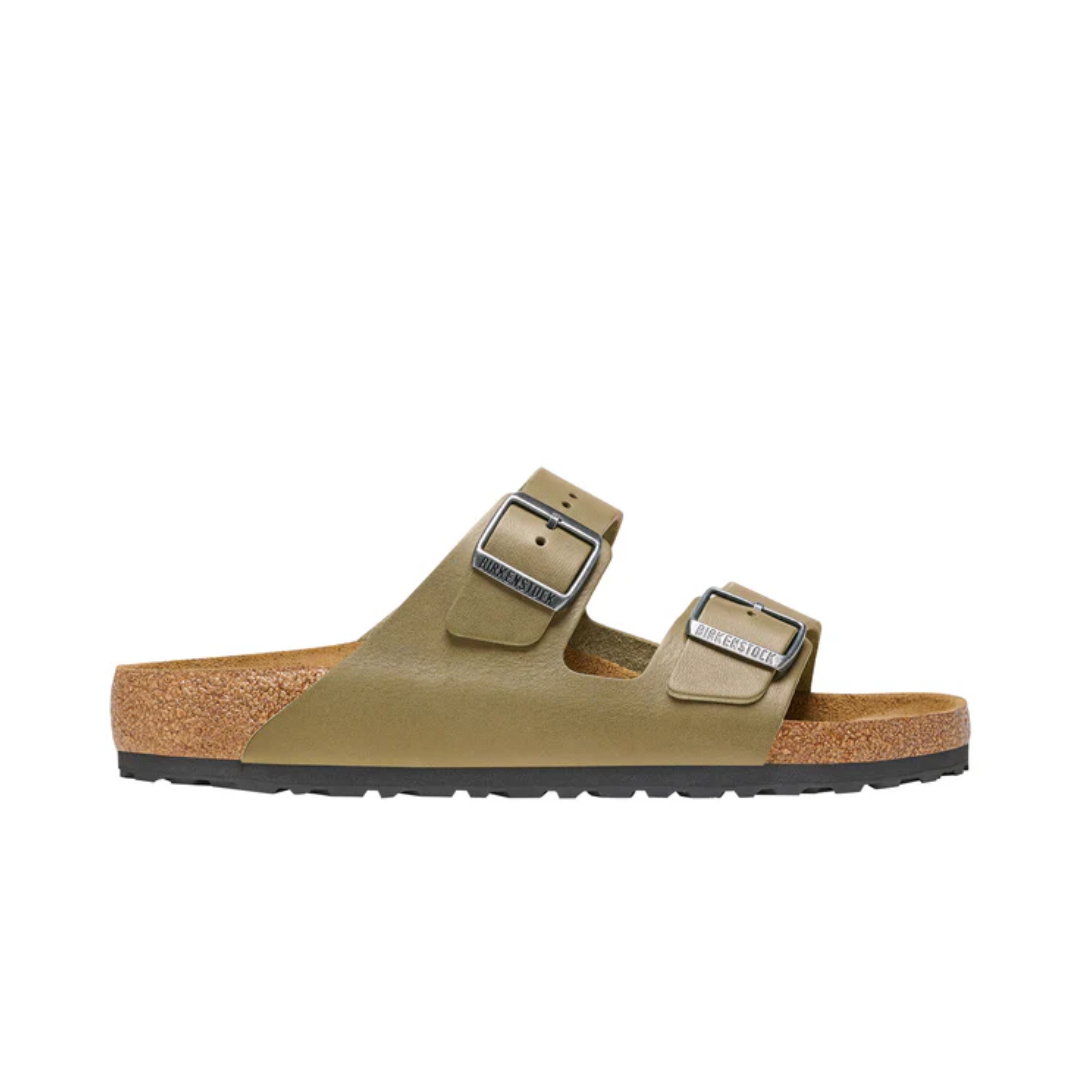 Birkenstock Arizona Faded Khaki Smooth Leather Sandals
