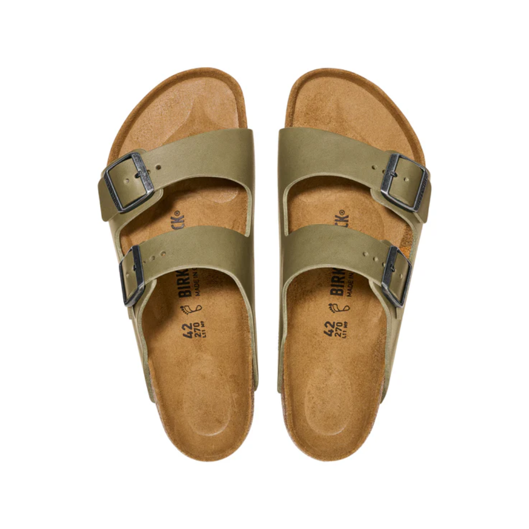 Birkenstock Arizona Faded Khaki Smooth Leather Sandals