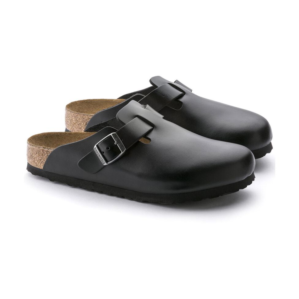 Birkenstock Boston Black - Smooth Leather