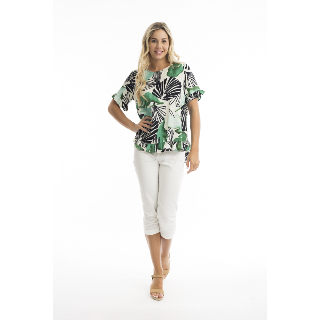 Orientique Papagayo Frill Top