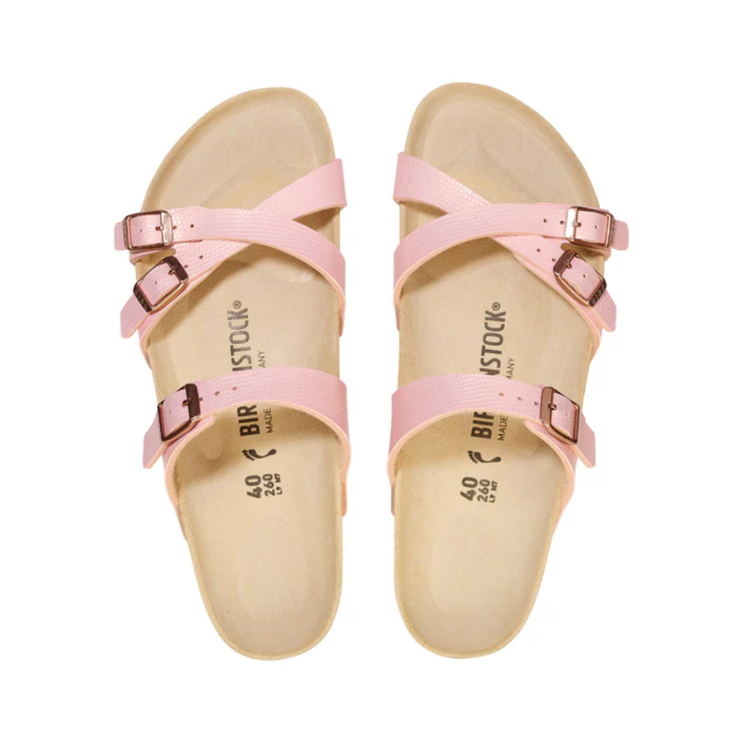 Birkenstock Franca Shiny Light Rose Embossed Birko-Flor