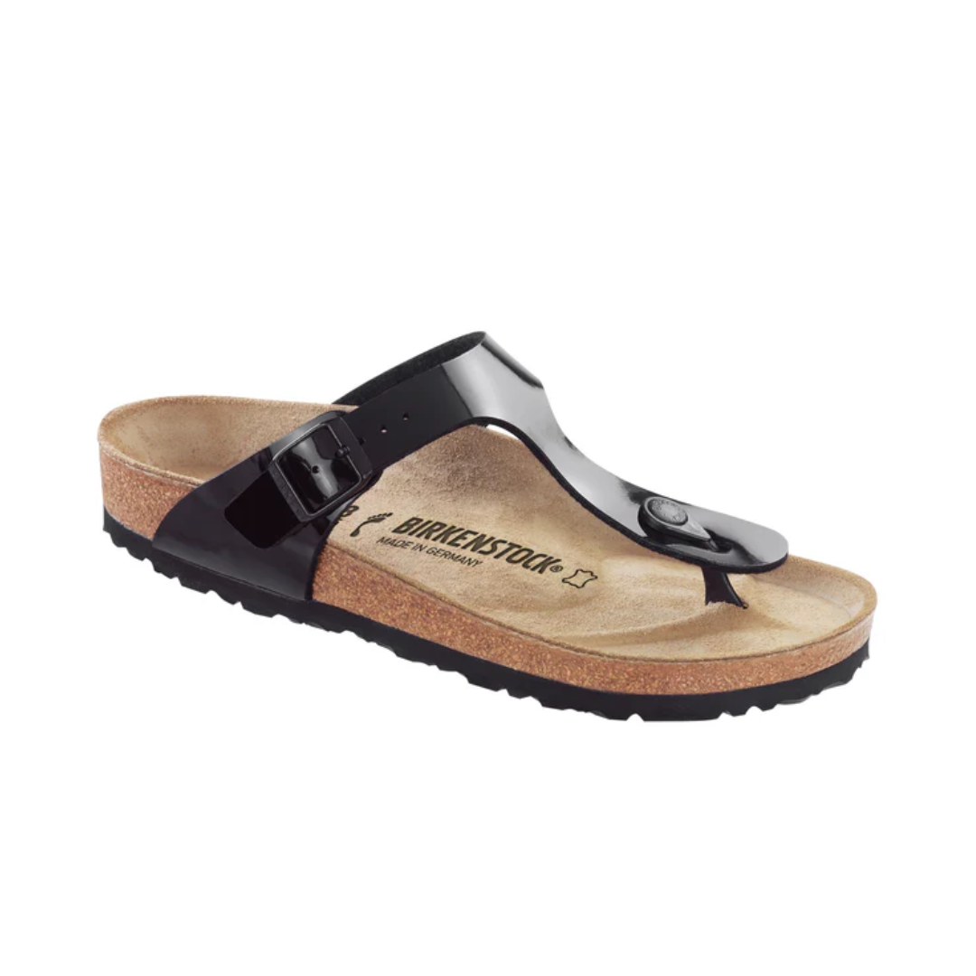 Birkenstock Gizeh Black Patent Birko-Flor Sandals