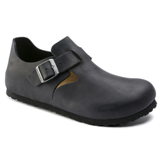 Birkenstock London Oiled Leather Black Clogs